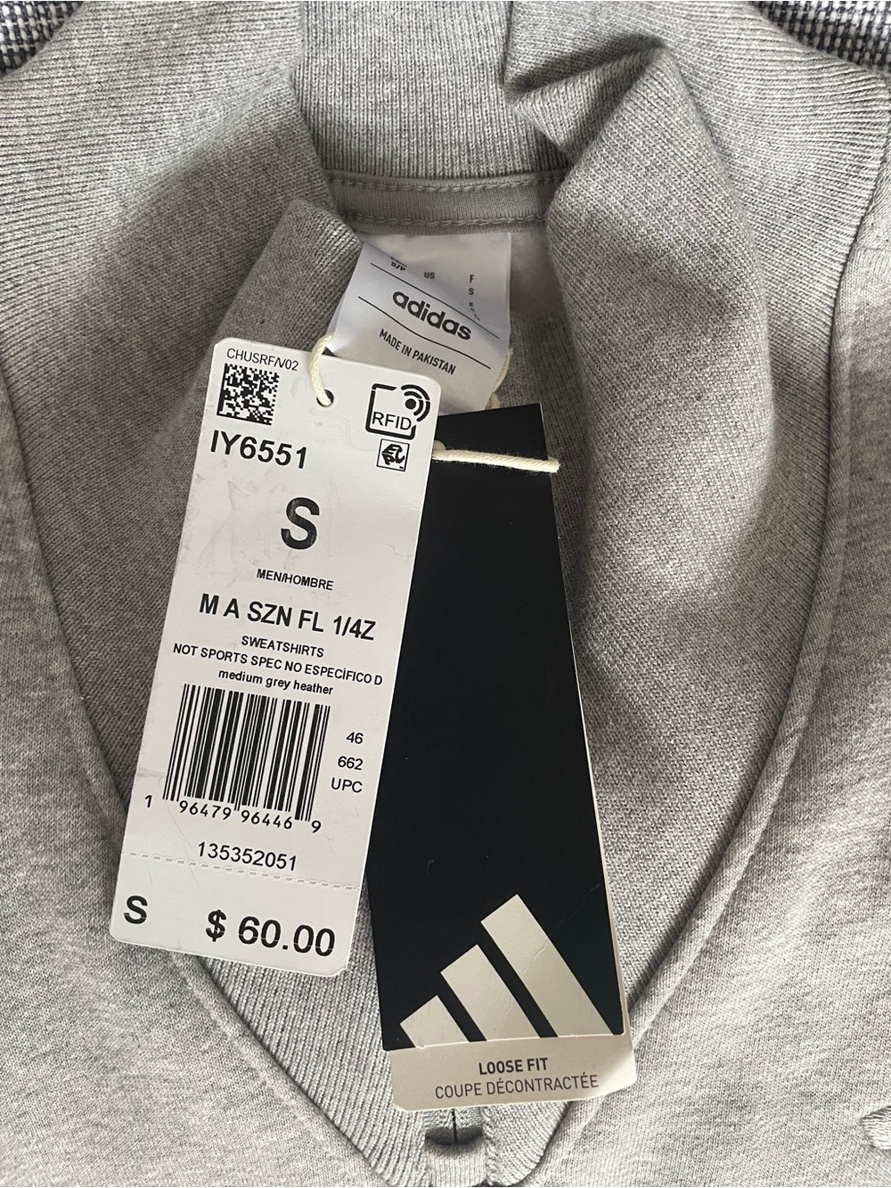 adidas Light Gray Heather Quarter-Zip Pullover